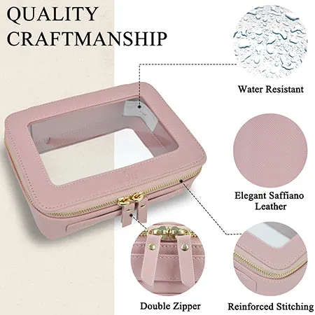 Pink NGIL Clear Faux Leather Toiletry Bag