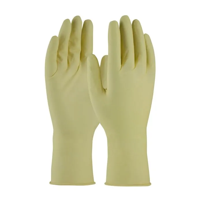 PIP CleanTeam 100-323000-S Single Use Class 100 Cleanroom Latex Glove with Fully Textured Grip - 12", Natural, Small, Case of 10 Bags