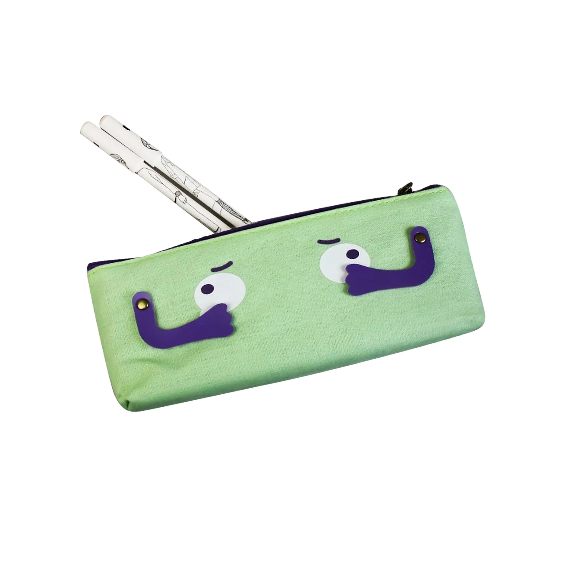 Playful Character Faces Pencil Cases - Assorted Designs