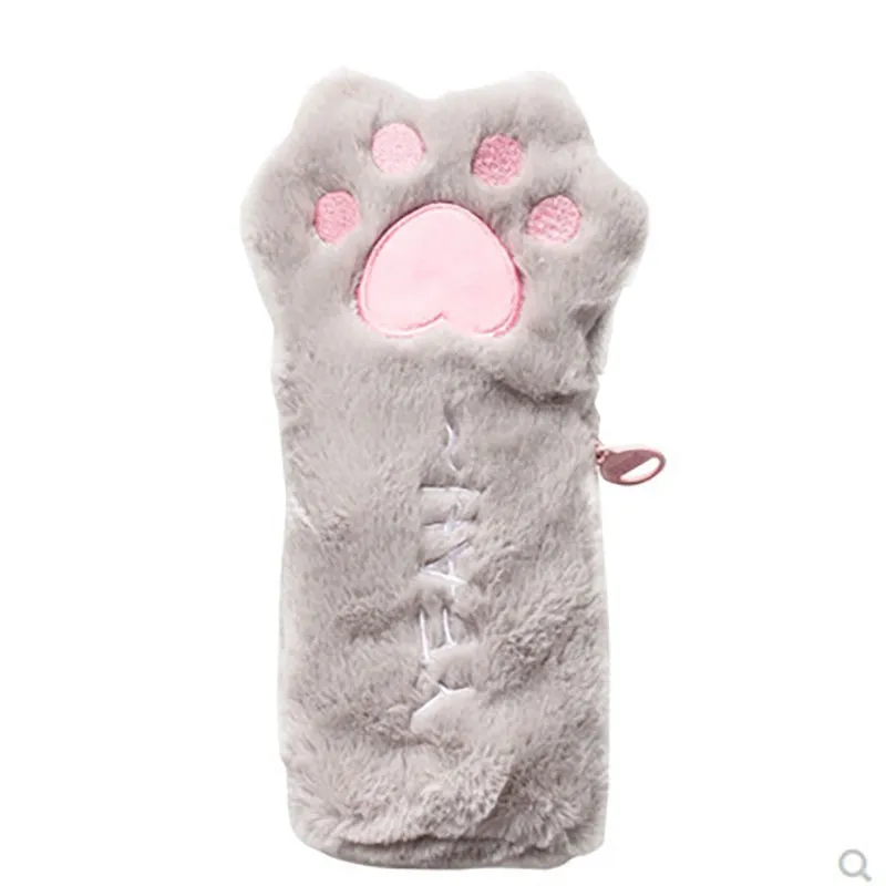 Plush Cat Paw Pencil Bag