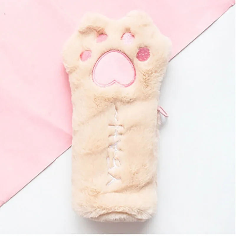 Plush Cat Paw Pencil Bag