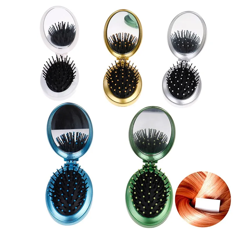 Pocket Beauty Mini Travel Hair Brush Mirror