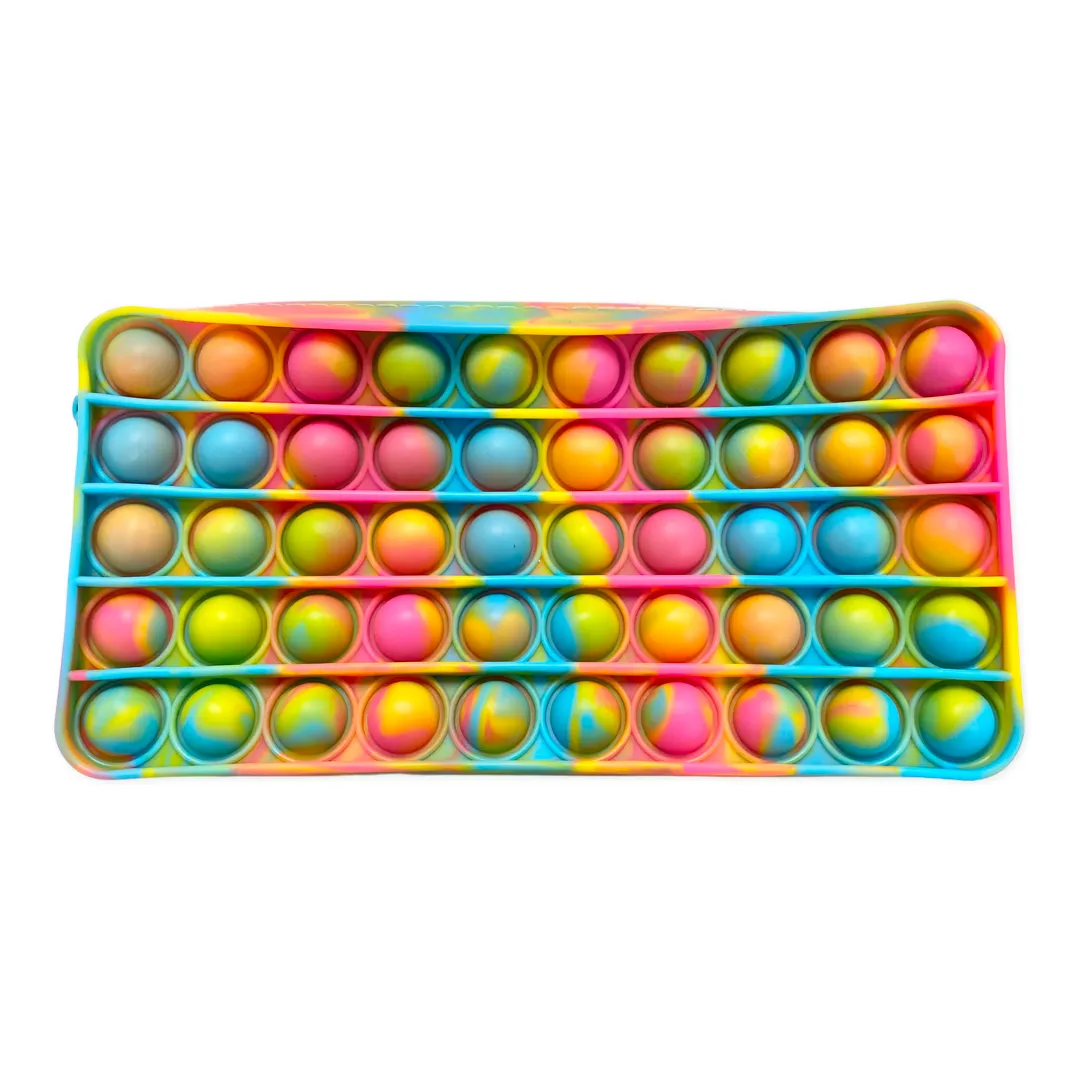 Pop It Pencil Case - Neon Rainbow Tie Dye