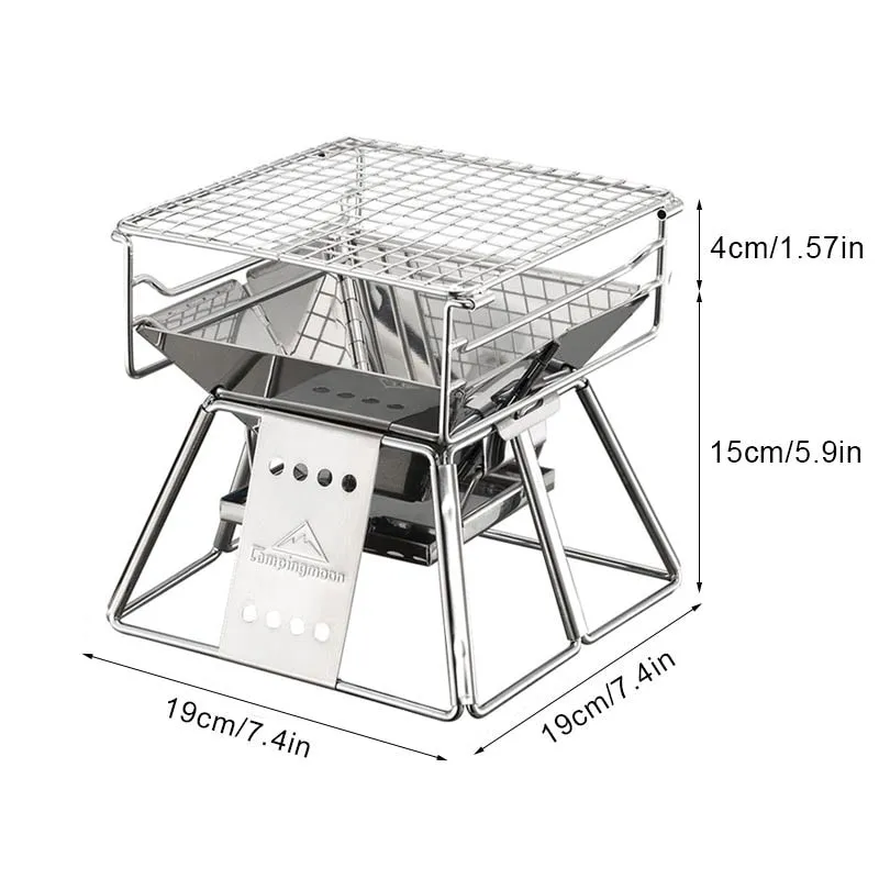 Portable Charcoal BBQ Grill Folding Barbecue Grill Outdoor Rack