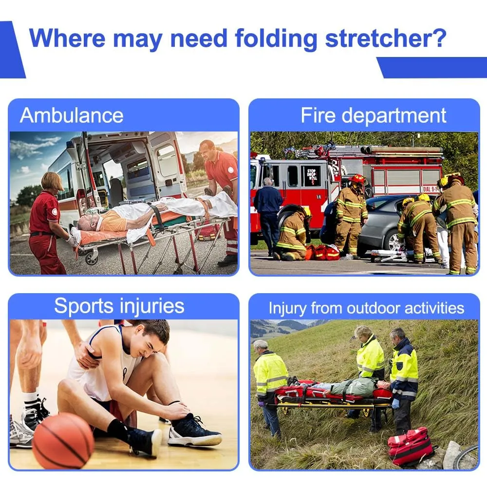 Portable Foldable Stretcher: Flexible Medical Transport Solution with Heavy-Duty Handles and Carrying Case - Ideal for Emergencies