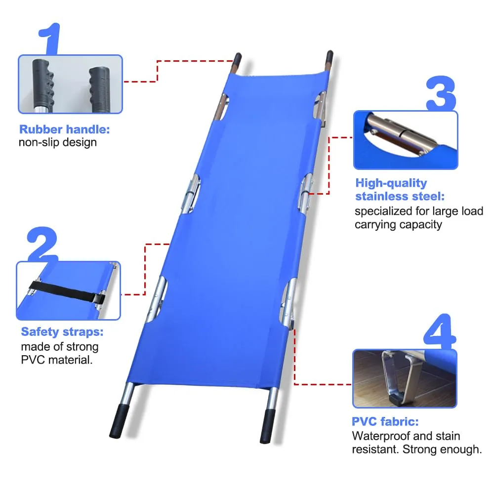 Portable Foldable Stretcher: Flexible Medical Transport Solution with Heavy-Duty Handles and Carrying Case - Ideal for Emergencies