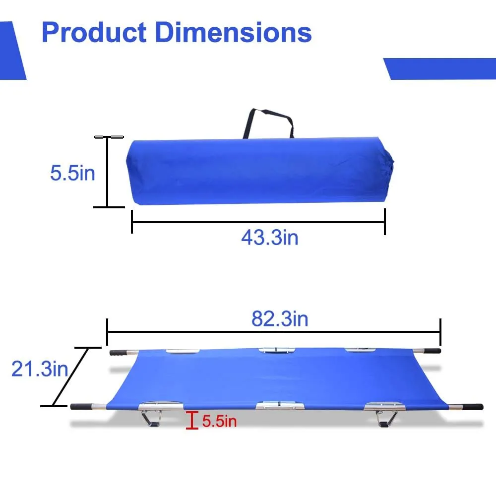 Portable Foldable Stretcher: Flexible Medical Transport Solution with Heavy-Duty Handles and Carrying Case - Ideal for Emergencies