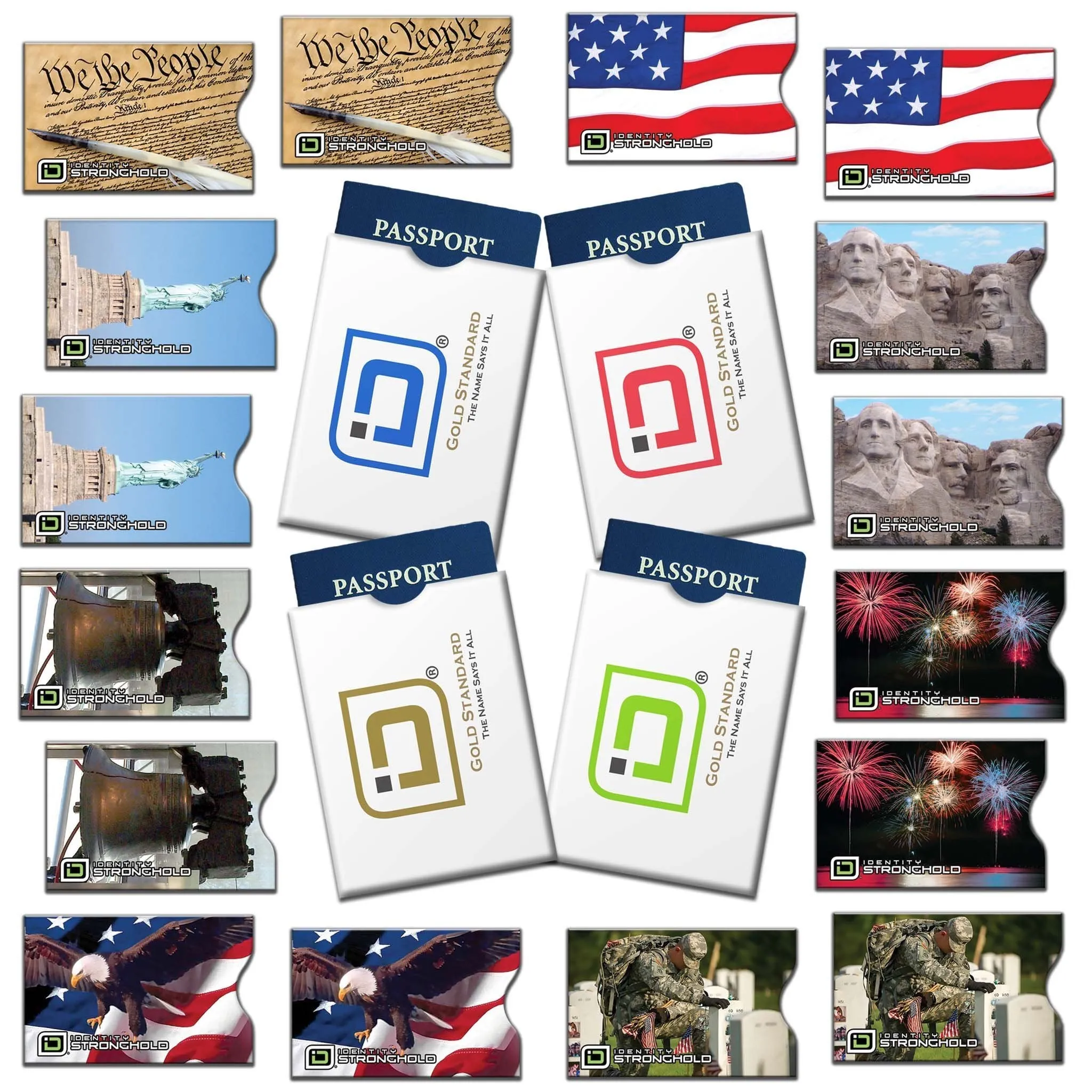 RFID Blocking Credit Card Sleeves - Patriotic 20 Pack