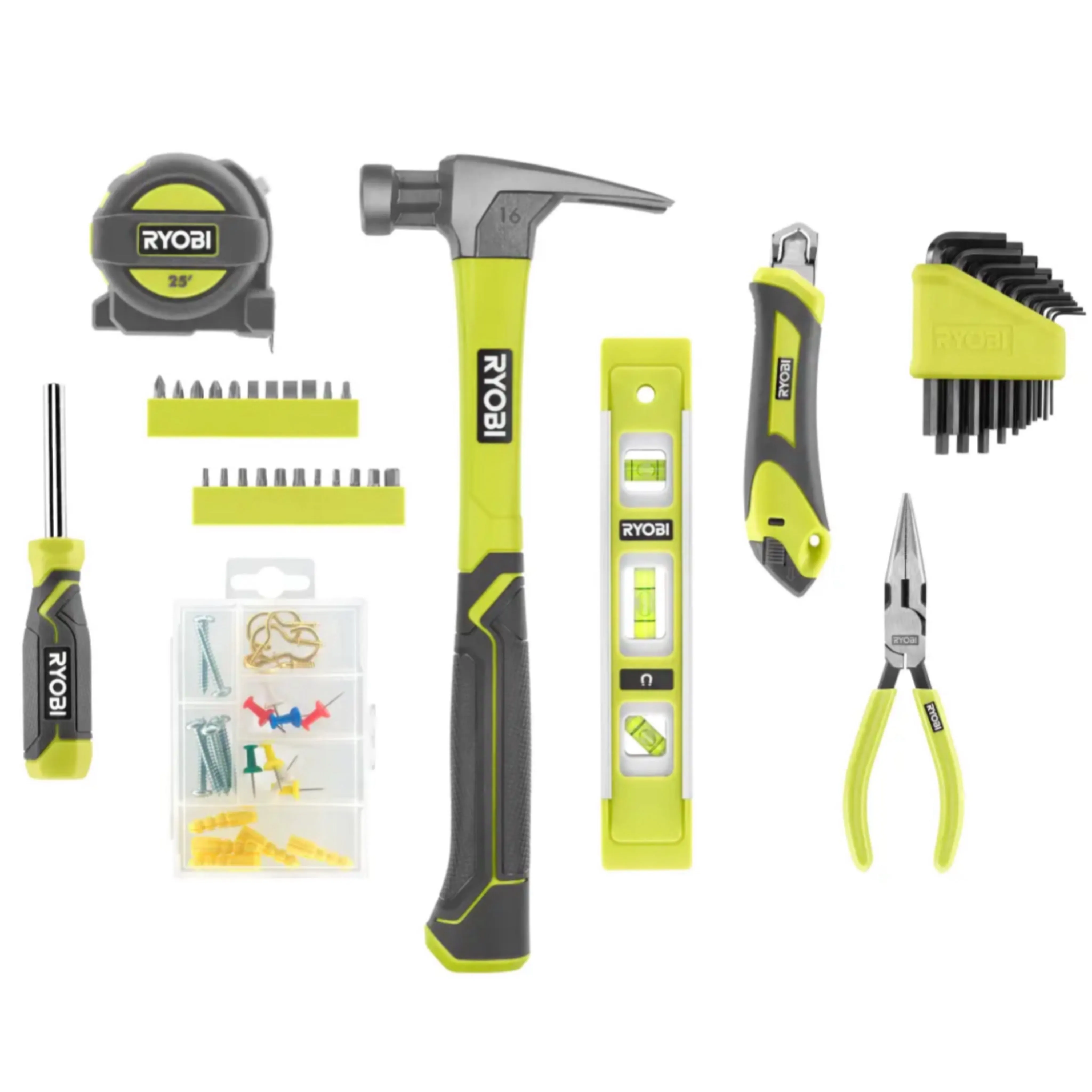 RYOBI 75 Pc. Homeowners Hand Tool Kit with Bag