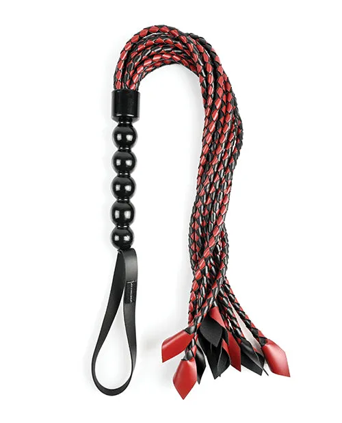 Saffron Braided Flogger - Red/black