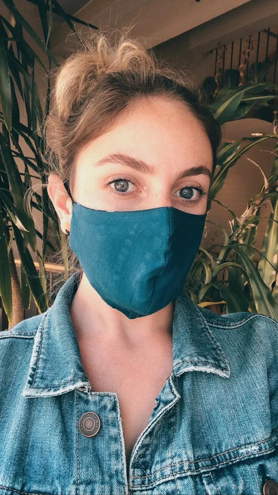 Set of 5 Botanical Dyed Cotton Masks - Blues