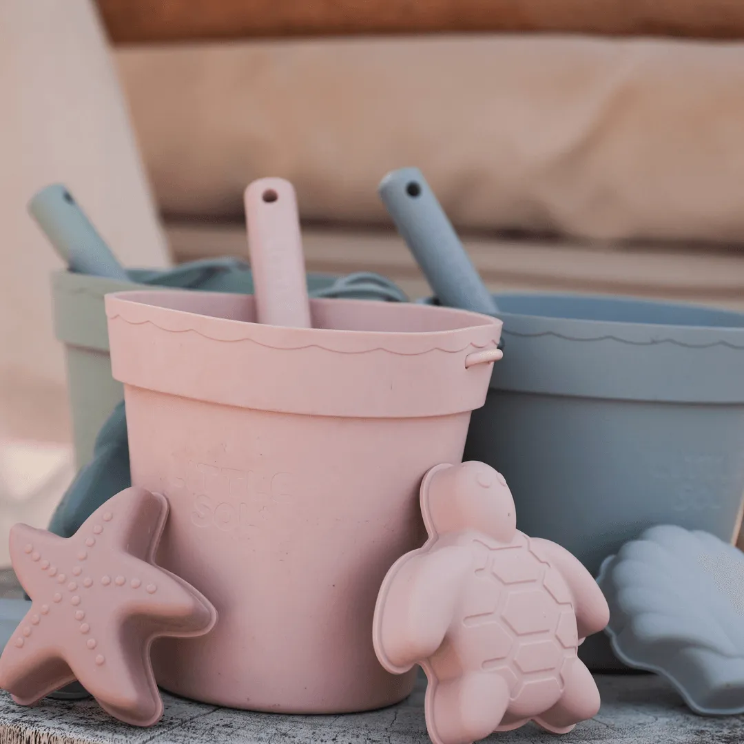 Silicone Beach Bucket and Spade 6 Pc Set - Powder Blue