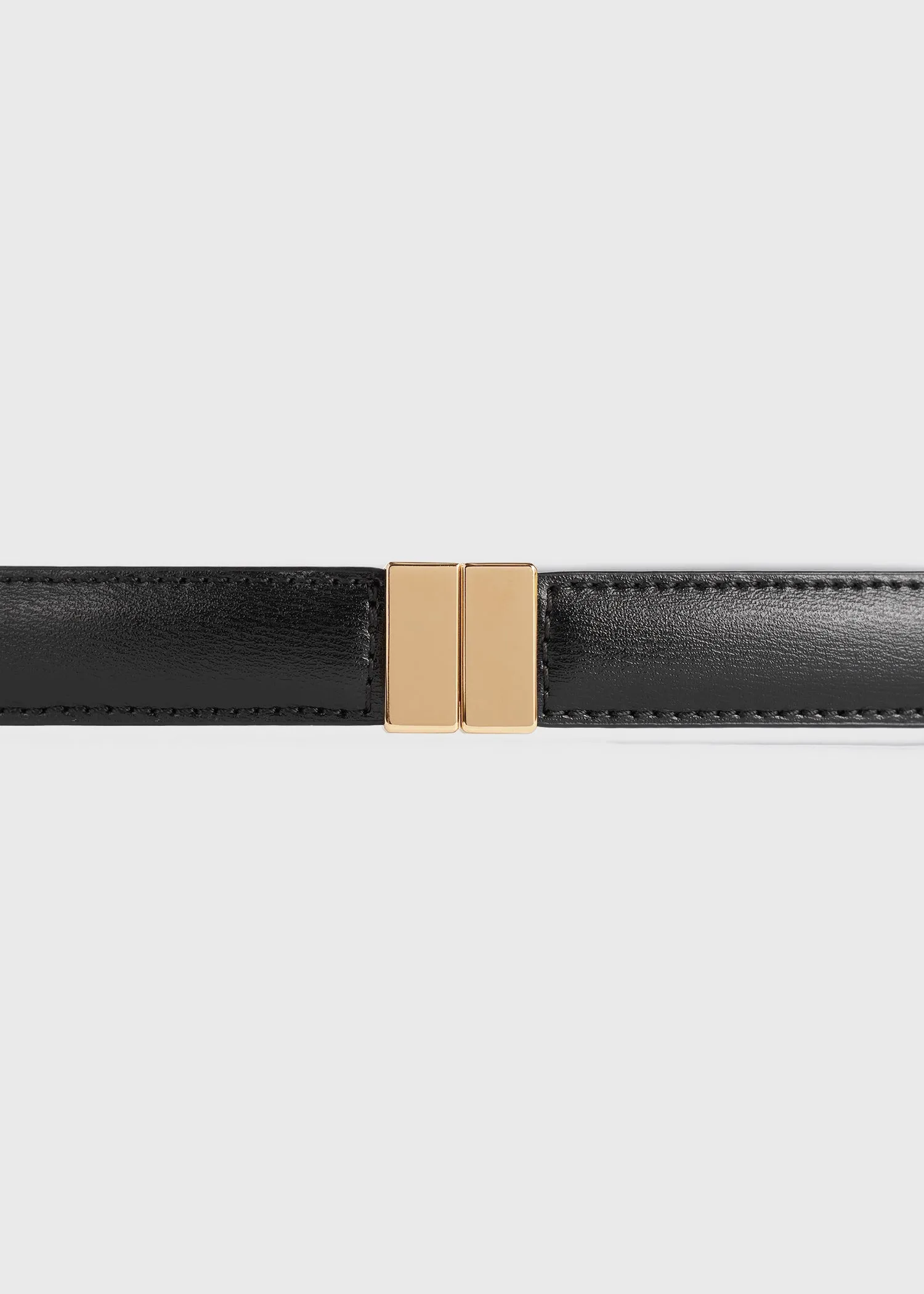 Slide clasp leather belt black