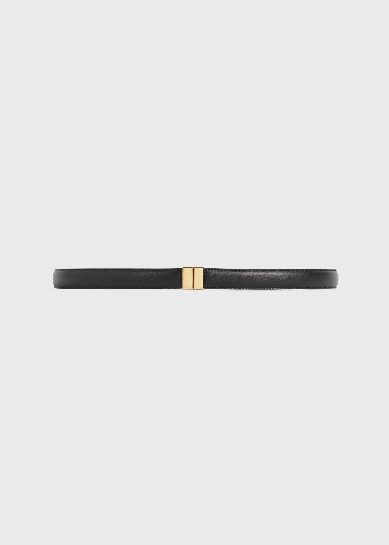 Slide clasp leather belt black