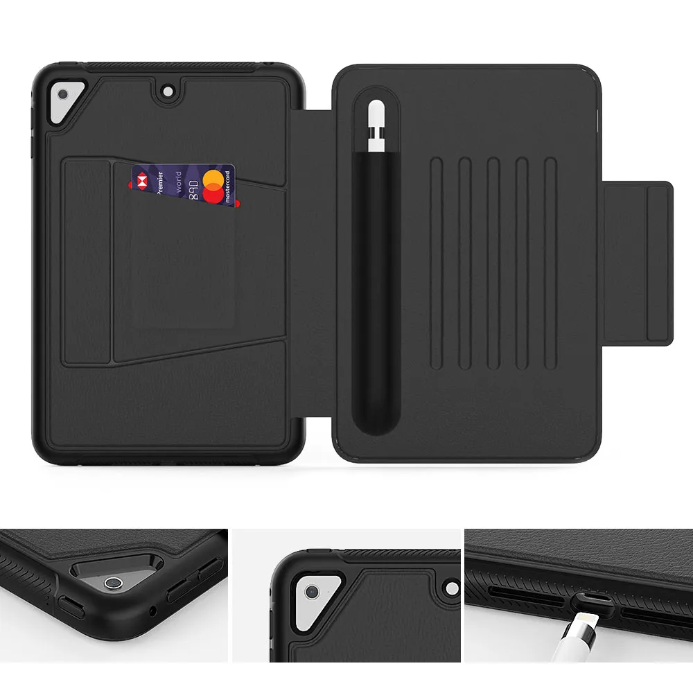 Smart Magnetic Leather Case with Pencil Holder Card Slot For iPad