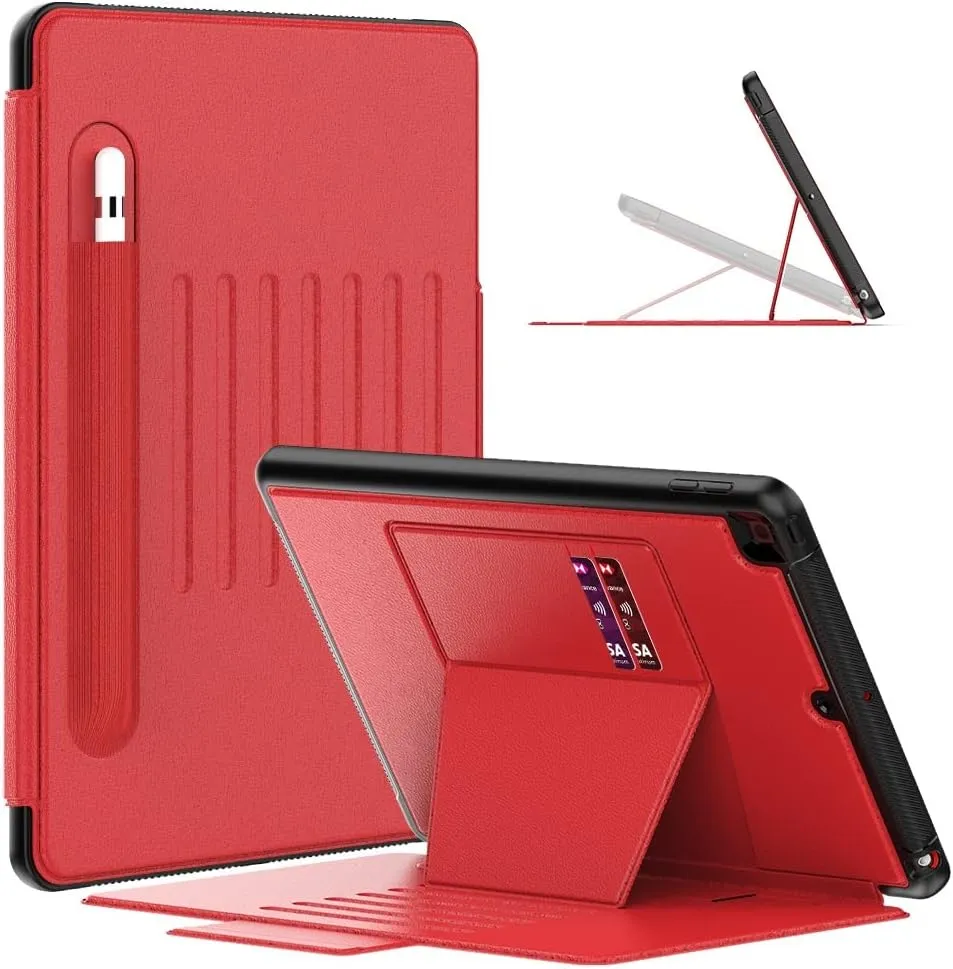 Smart Magnetic Leather Case with Pencil Holder Card Slot For iPad