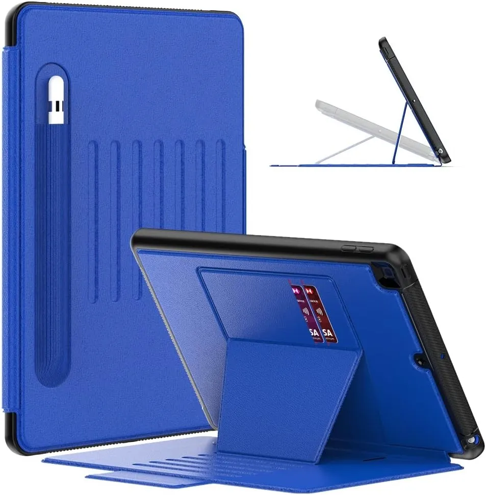 Smart Magnetic Leather Case with Pencil Holder Card Slot For iPad