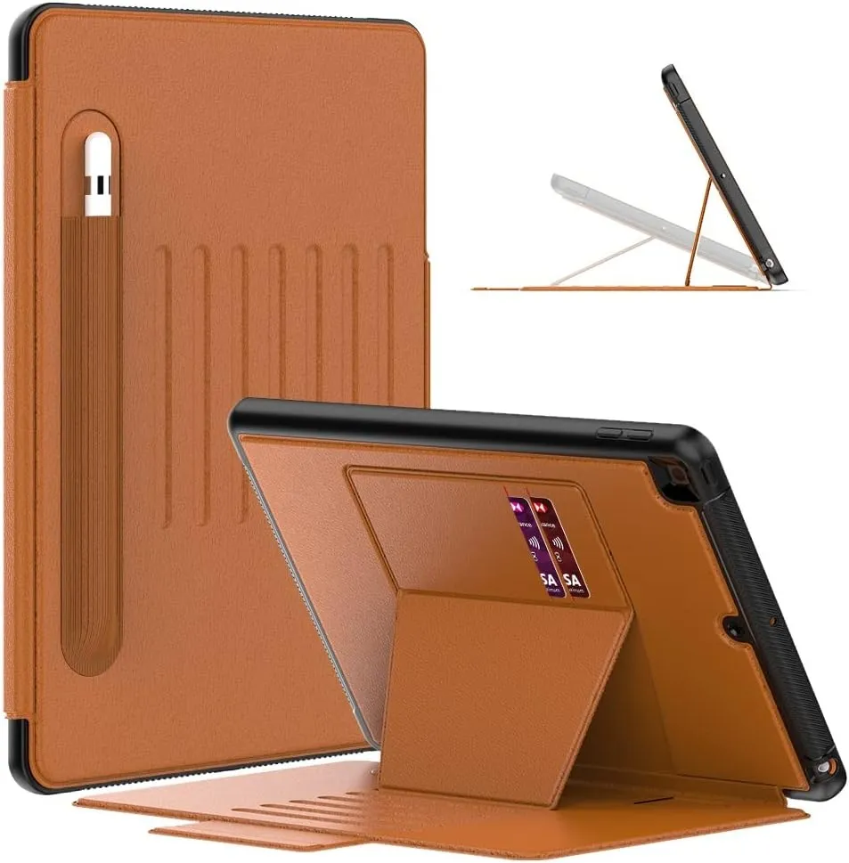 Smart Magnetic Leather Case with Pencil Holder Card Slot For iPad