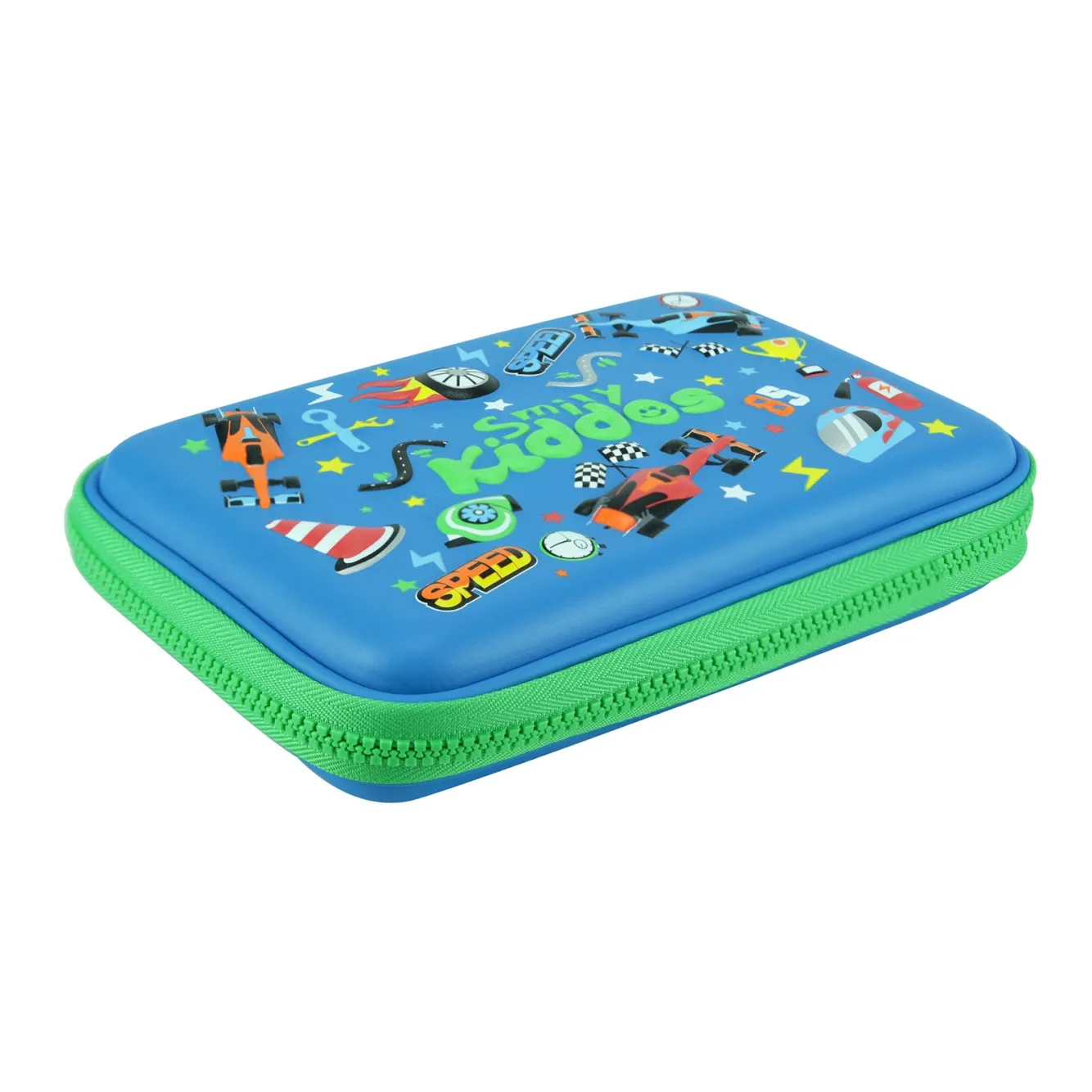 Smily Single Compartment Pencil Case Blue