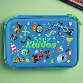 Smily Single Compartment Pencil Case Blue