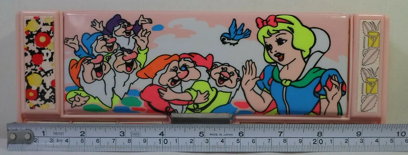 Snow White Vintage Mechanical Pencil Case 80s Greece Stationary Button Box