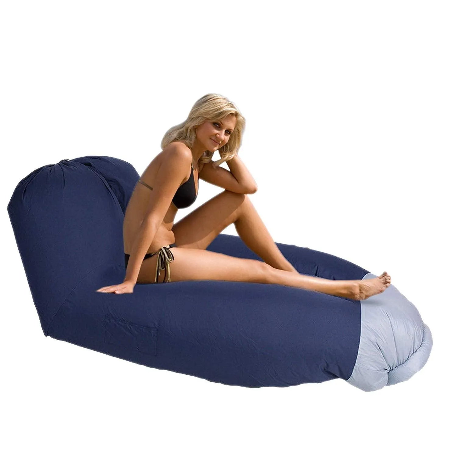 Summer Outdoor Inflatable Lounger Seat Air Mattress Lounge Chair Sofa with Storage Bag