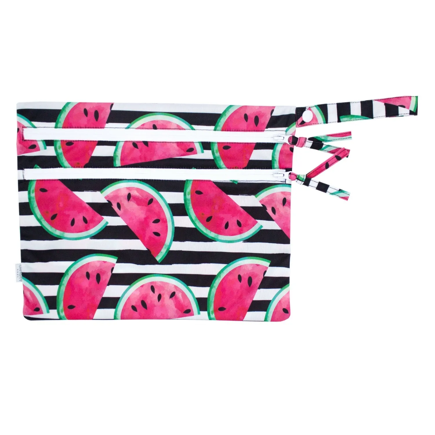 Summer Stripes - Watermelon - Waterproof Wet Bag (For mealtime, on-the-go, and more!)