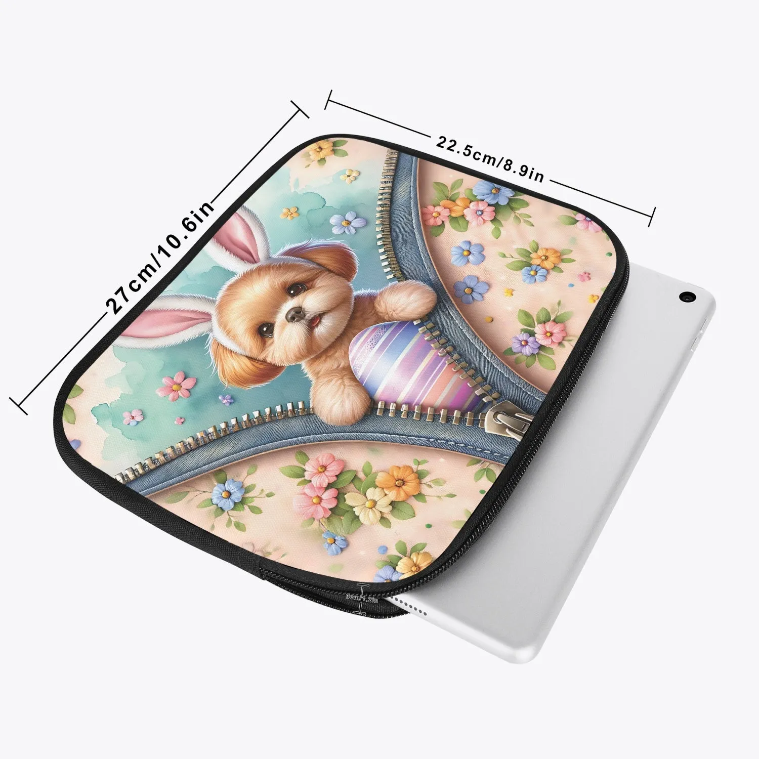 Tablet Sleeve - Easter - Dog with Bunny Ears