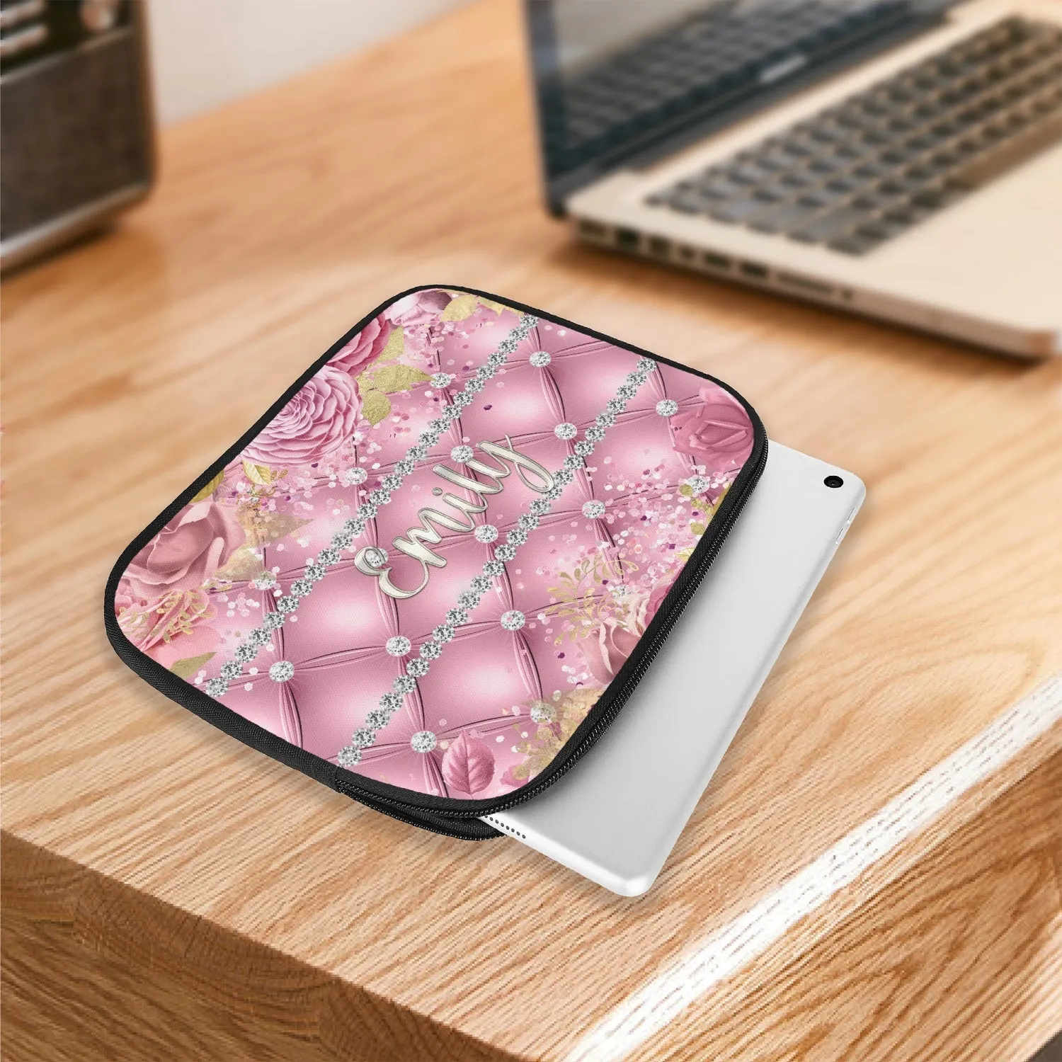 Tablet Sleeve - Pink Floral - Personalised