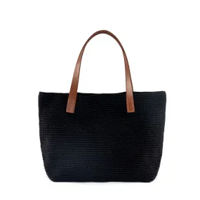 Tatiana Crochet Bucket Tote Large Black