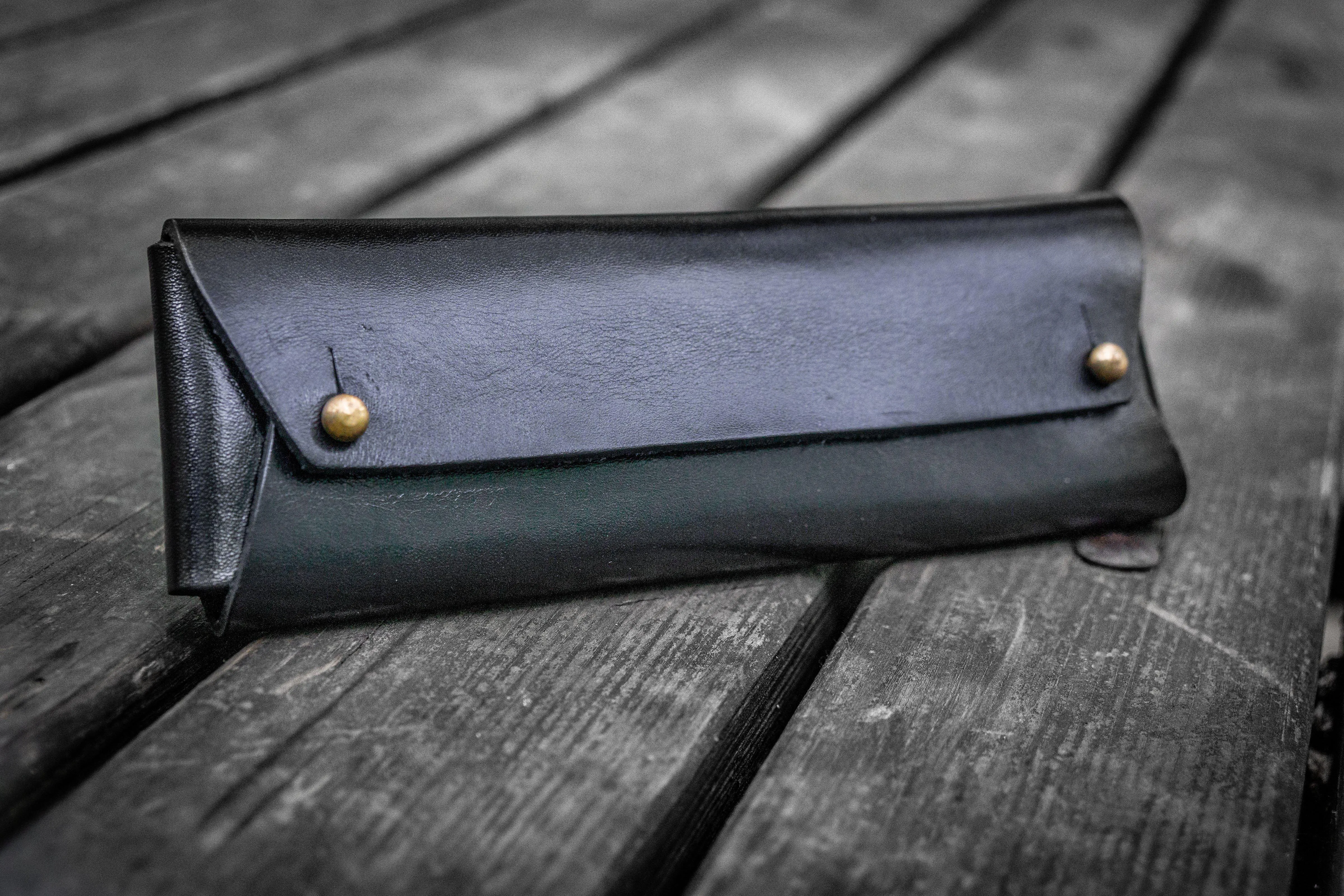 The Student Leather Pencil Case - Black