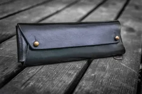 The Student Leather Pencil Case - Black