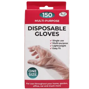 Tidyz Multipurpose Disposable Gloves, One Size, 150 Pack