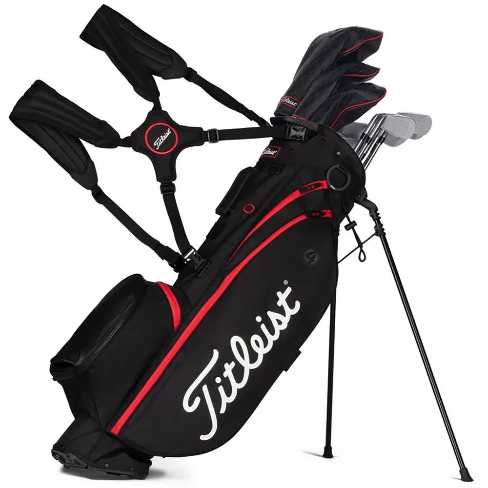 Titleist Players 4 Stand Bag - Black/Black/Red