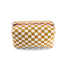 TOILETRY BAG - CHECKERBOARD CARAMEL