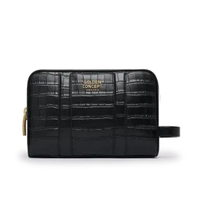 Toiletry Bag / Croco Embossed - Large