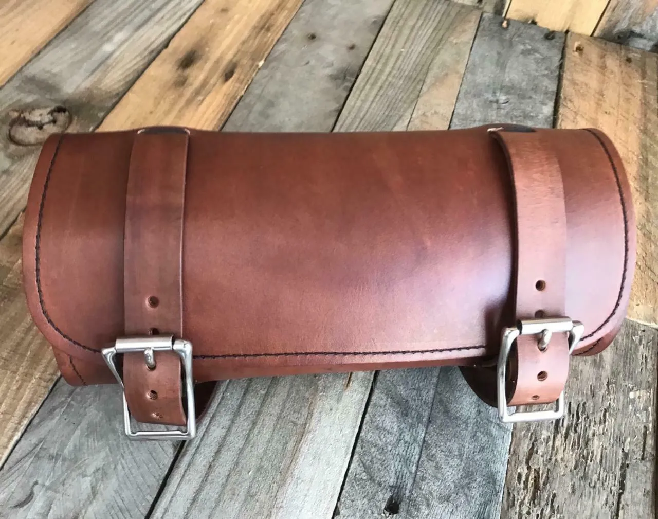 Tool Roll Harley Sportster Softail Chopper Bobber Indian Dyna Honda Brn Leather