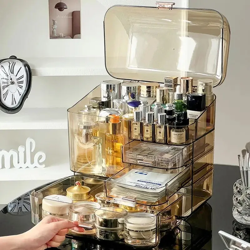 TRANSPARENT MULTI LAYER COSMETIC ORGANIZER