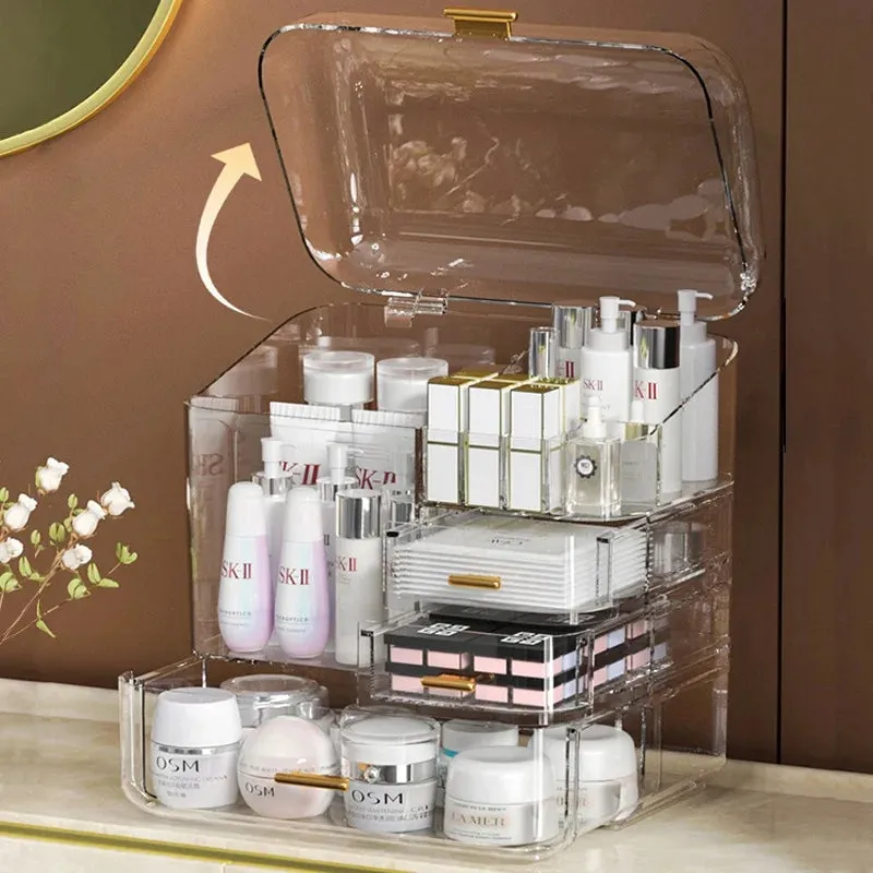 TRANSPARENT MULTI LAYER COSMETIC ORGANIZER