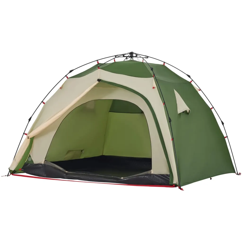 vidaXL Camping Tent Dome 4-Person Green Quick Release