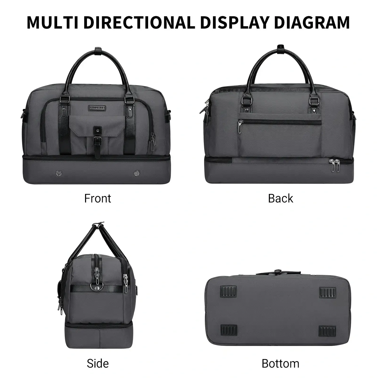 Weekender Bags Carry On Duffle Overnight Bag With Toiletry Bag Sets