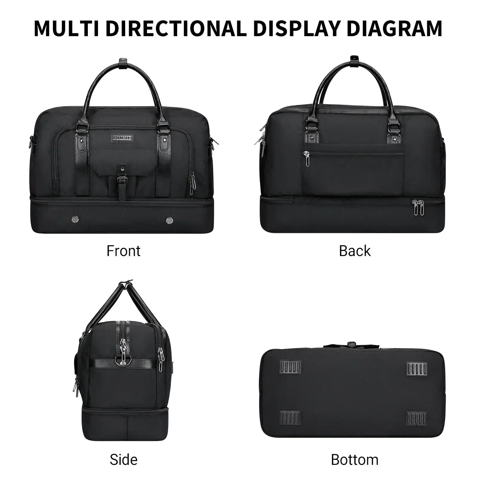 Weekender Bags Carry On Duffle Overnight Bag With Toiletry Bag Sets