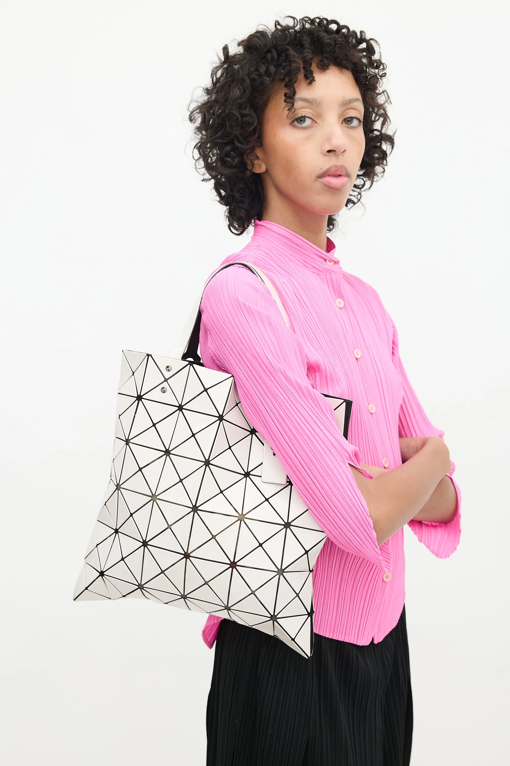 White Lucent Prism Tote