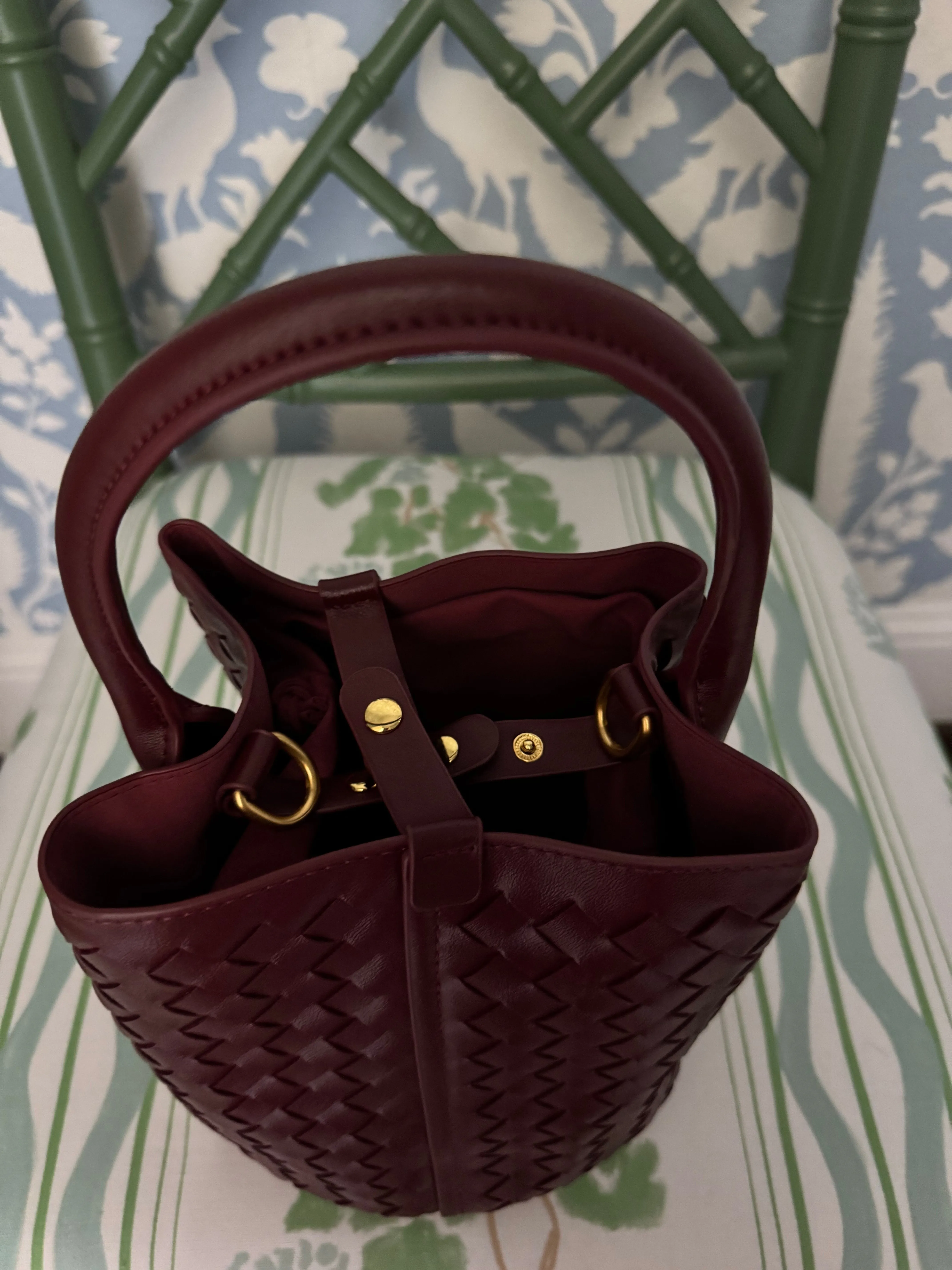 Wine Red Bucket Bag Crossbody (Preorder - Ships 11/27)