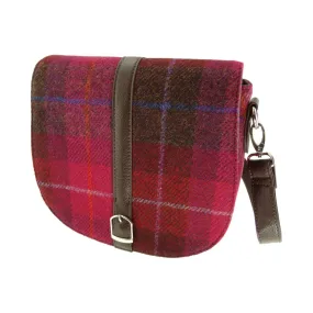 Women's Harris Tweed Beauly Shoulder Ba  Deep Pink Tartan