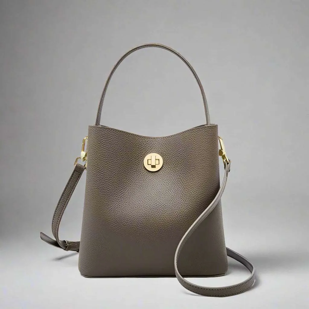 Women's Leather Bucket Style Shoulder Bag