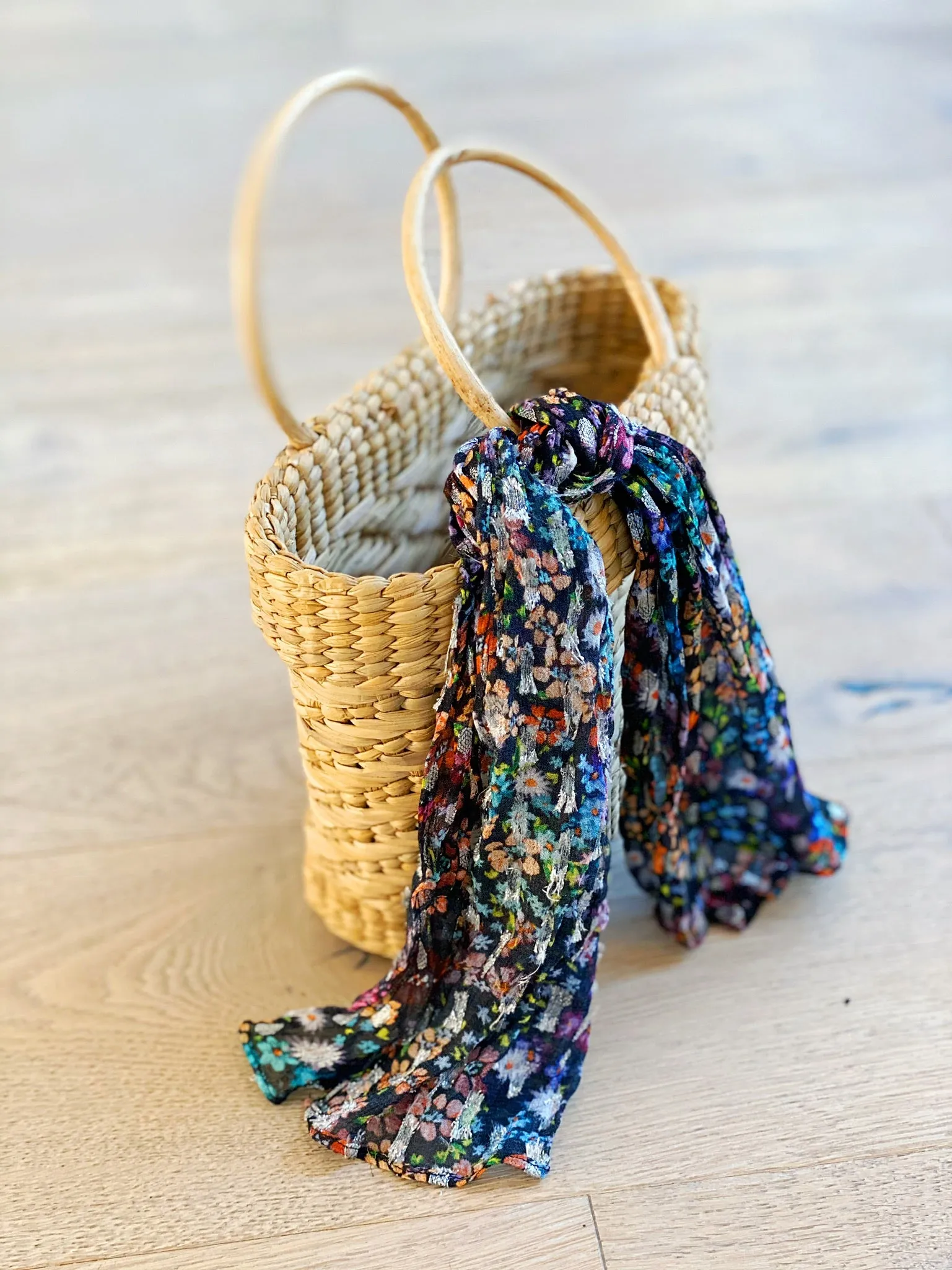 Woven Straw Bucket Bag